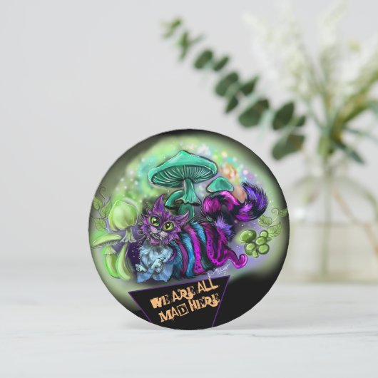 All Mad Here Cat Einladung (Stehend Vorderseite)