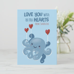 All meine Herzen - Oktopus - Valentinstag Urlaub Feiertagskarte