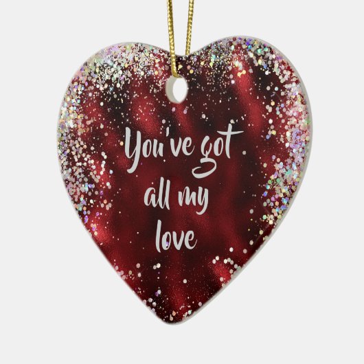 All meine Liebe Affirmation Erinnerung Keramik Ornament (Links)