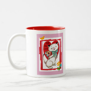All meine Liebe Valentine Cat Zweifarbige Tasse
