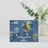 ALL MEINE MARBLES 60. GEBURTSTAG POSTKARTE (Stehend Vorderseite)