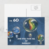 ALL MEINE MARBLES 60. GEBURTSTAG POSTKARTE (Vorne/Hinten)