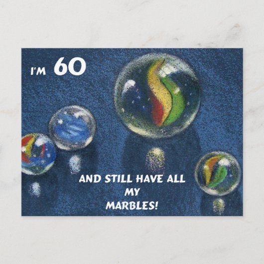 ALL MEINE MARBLES 60. GEBURTSTAG POSTKARTE (Vorderseite)