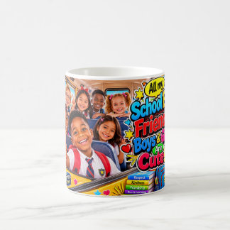 All meine Schulbusfreunde; Jungen und Mädchen sind Kaffeetasse