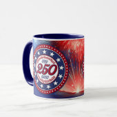 All Men Are Created Graphics Fireworks Clouds RWB Tasse (Vorderseite Links)