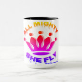 All Mighty She Fly Coffee Cup mehrfarbiges Design Tasse (Zentrum)