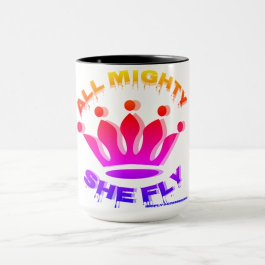 All Mighty She Fly Coffee Cup mehrfarbiges Design Tasse (Zentrum)