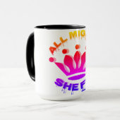 All Mighty She Fly Coffee Cup mehrfarbiges Design Tasse (Vorderseite Links)