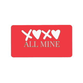 ALL MINE XOXO Valentine Shirt - Minimal Love Desig Adressaufkleber