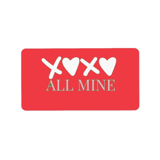 ALL MINE XOXO Valentine Shirt - Minimal Love Desig Adressaufkleber (Vorne)