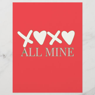 ALL MINE XOXO Valentine Shirt - Minimal Love Desig Briefbogen