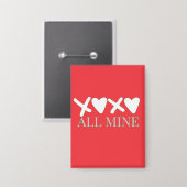 ALL MINE XOXO Valentine Shirt - Minimal Love Desig Button (Vorderseite/Rückseite)