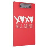 ALL MINE XOXO Valentine Shirt - Minimal Love Desig Klemmbrett (Rechts)