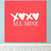 ALL MINE XOXO Valentine Shirt - Minimal Love Desig Leinwanddruck (Insitu (Holzboden))
