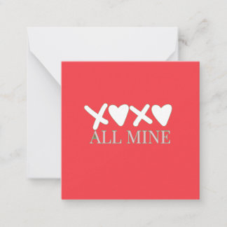ALL MINE XOXO Valentine Shirt - Minimal Love Desig Mitteilungskarte