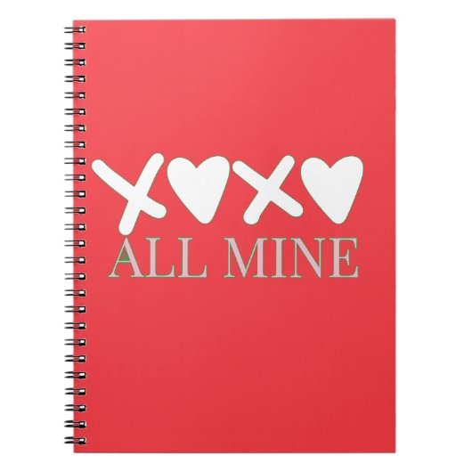 ALL MINE XOXO Valentine Shirt - Minimal Love Desig Notizblock (Vorderseite)