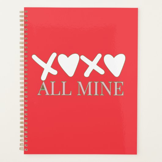 ALL MINE XOXO Valentine Shirt - Minimal Love Desig Planer (Vorderseite)