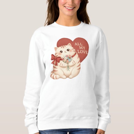 All My Love Tabby Cat Sweatshirt (Vorderseite)