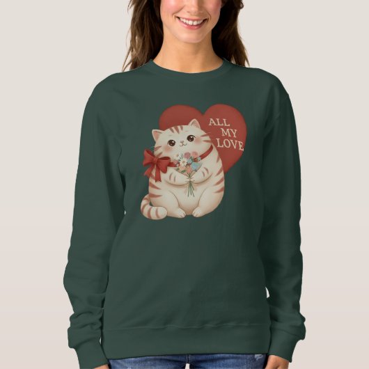 All My Love Tabby Cat Sweatshirt (Vorderseite)