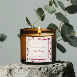 All My Love Valentine – Romantic Pink Candle Label Quadratischer Aufkleber