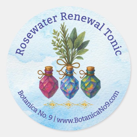 All Natural Botanical Herbal Handmade Product  Runder Aufkleber (Vorderseite)