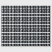 All Occasion Black and White Half Hearts Pattern Geschenkpapier (Flach)