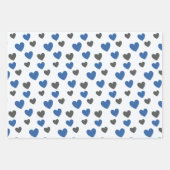 All-Occasion Elegant Blue and Gray Gliding Hearts Geschenkpapier Set (Vorderseite 2)