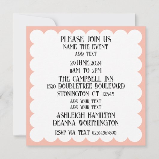 All Occasion Invitation Einladung (Rückseite)