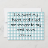 All-Occasion Name Blue and White Gingham Flat Mitteilungskarte (Vorderseite)