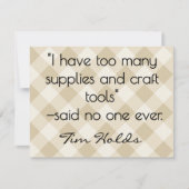 All-Occasion Name Khaki and Cream Plaid Flat Mitteilungskarte (Vorderseite)