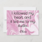  All-Occasion Name Pink and White Marbled Ink Flat Mitteilungskarte (Vorderseite)