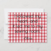 All-Occasion Name Red and White Gingham Flat Mitteilungskarte (Vorderseite)