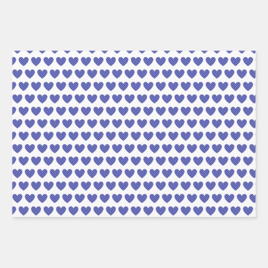 All-Occasion Royal Blue "LIEBE" mit Herzdesign Geschenkpapier Set (Vorderseite 3)