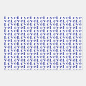 All-Occasion Royal Blue "LIEBE" mit Herzdesign Geschenkpapier Set (Vorderseite 2)