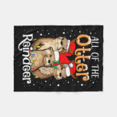All Of The Otter Reindeer Christmas Otters Santa X Fleecedecke (Vorderseite (Horizontal))