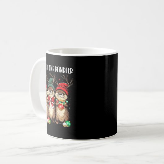 All Of The Otter Reindeer Christmas Otters Santa X Kaffeetasse (Vorderseite Links)