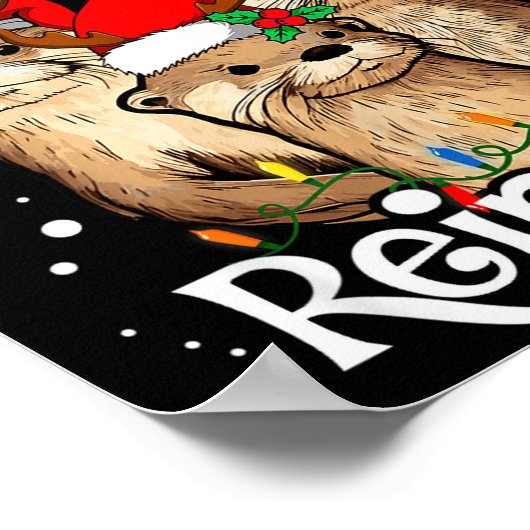 All Of The Otter Reindeer Christmas Otters Santa X Poster (Ecke)