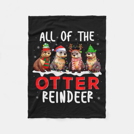 All Of The Otter Reindeer Santa Christmas Xmas Ott Fleecedecke (Vorderseite)