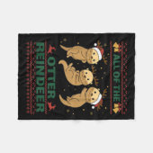 All Of The Otter Reindeer Sweet Christmas Otters  Fleecedecke (Vorderseite (Horizontal))