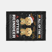 All Of The Otter Reindeer Sweet Christmas Otters Fleecedecke (Vorderseite (Horizontal))