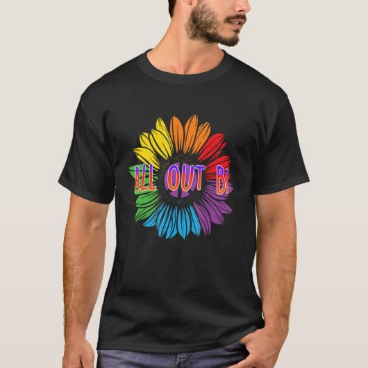 All Out Bi Bisexual Motivational Quote Bi Pride T-Shirt (Vorderseite)