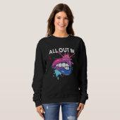 All Out Bi Flag Bisexual Rainbow Pride Bisexuality Sweatshirt (Vorne ganz)