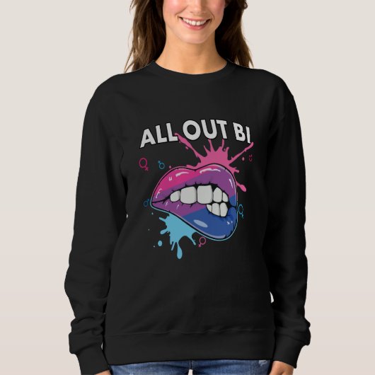 All Out Bi Flag Bisexual Rainbow Pride Bisexuality Sweatshirt (Vorderseite)