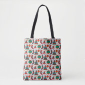 All over Christmas pattern in red and green Tasche (Vorderseite)