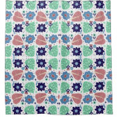 All Over Leaves And Flower Pattern  Duschvorhang (Vorderseite)