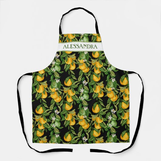 All-over Lemons Muster Personalisiert Küche Schürze (Vorderseite)