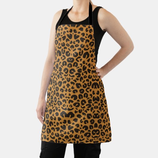 All-Over leopard print black strap Apron Schürze (InSitu)