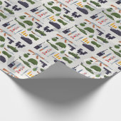 All-Over Military Gear Wrapping Paper Geschenkpapier (Ecke)