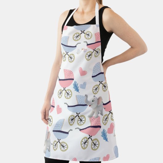All Over Print Apron Baby Stork Stroller Elephant  Schürze (InSitu)