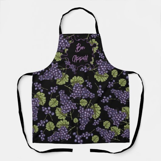 All-Over Print Apron Bon Appétit con Uvas Schürze (Vorderseite)